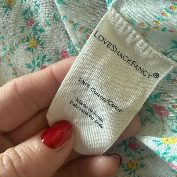 LoveShackFancy Floral Blouse - Pink and Green ruffles romantic 💘 - Picture 5 of 5